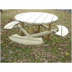 Table jardin en bois ronde Table jardin en bois ronde