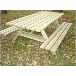 Table de jardin en bois grande largeur Table de jardin en bois grande largeur