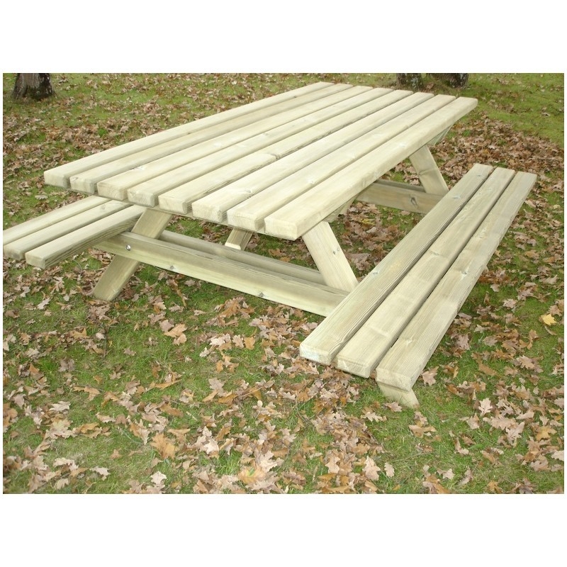 Table de jardin en bois grande largeur Table de jardin en bois grande largeur