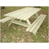 Table de jardin en bois grande largeur