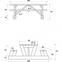 Dimensions de la table pique nique campagnarde