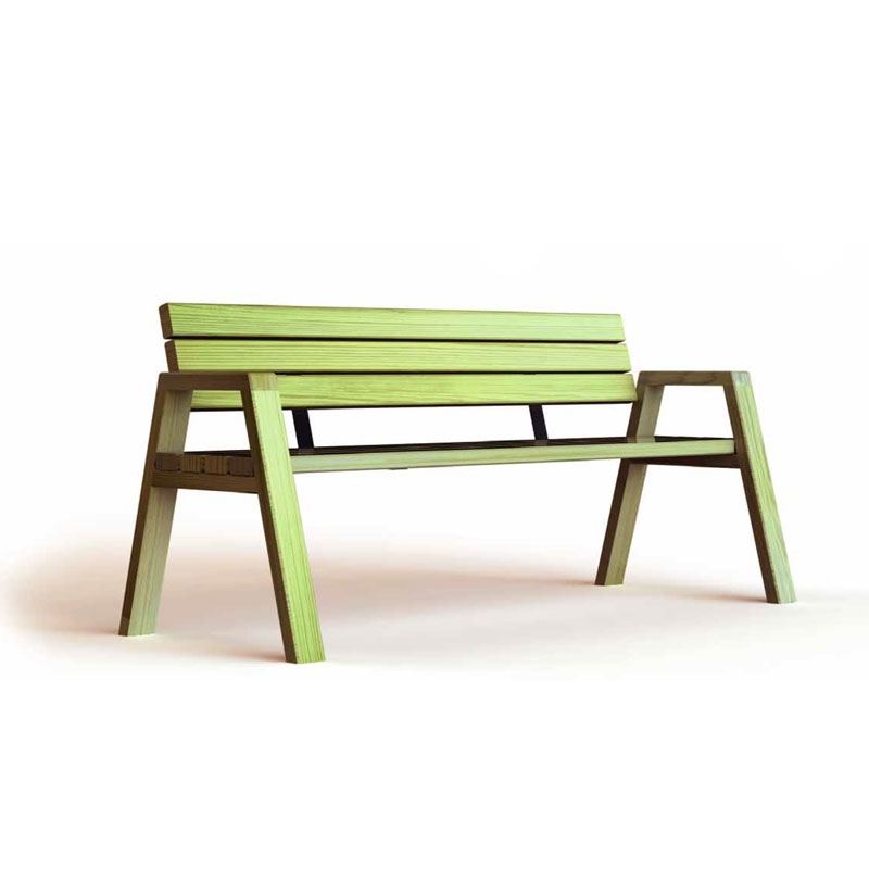 Banc en pin avec accoudoirs Banc en pin avec accoudoirs