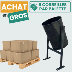Corbeille de ville ronde - Vente en lot sur palette