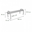 Banquette de ville acier, dimensions