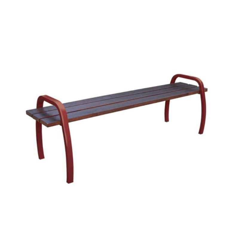 Banquette publique bois et acier bordeaux Banquette publique bois et acier bordeaux