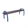 Banc urbain acier bleu et bois