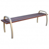 Banquette urbaine pour collectivité bois et acier gris