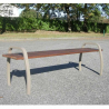 Banquette design en bois et acier sur aire de repos