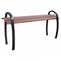 Banc public assis debout en bois et acier