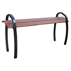 Banc public assis debout en bois et acier