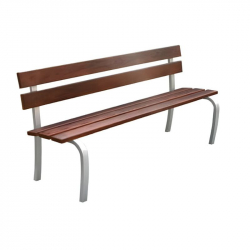 Banc de ville en bois et acier peint en gris Banc de ville en bois et acier peint en gris
