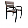 Fauteuil public bois et acier noir