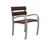 Fauteuil urbain bois et métal gris