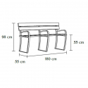 Banc public PMR, dimensions