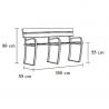 Banc public PMR, dimensions