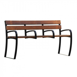 Banc de ville adapté personnes âgées, bois et acier Banc de ville adapté personnes âgées, bois et acier