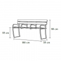 Banc urbain, 4 accoudoirs, dimensions