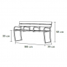 Banc urbain, 4 accoudoirs, dimensions