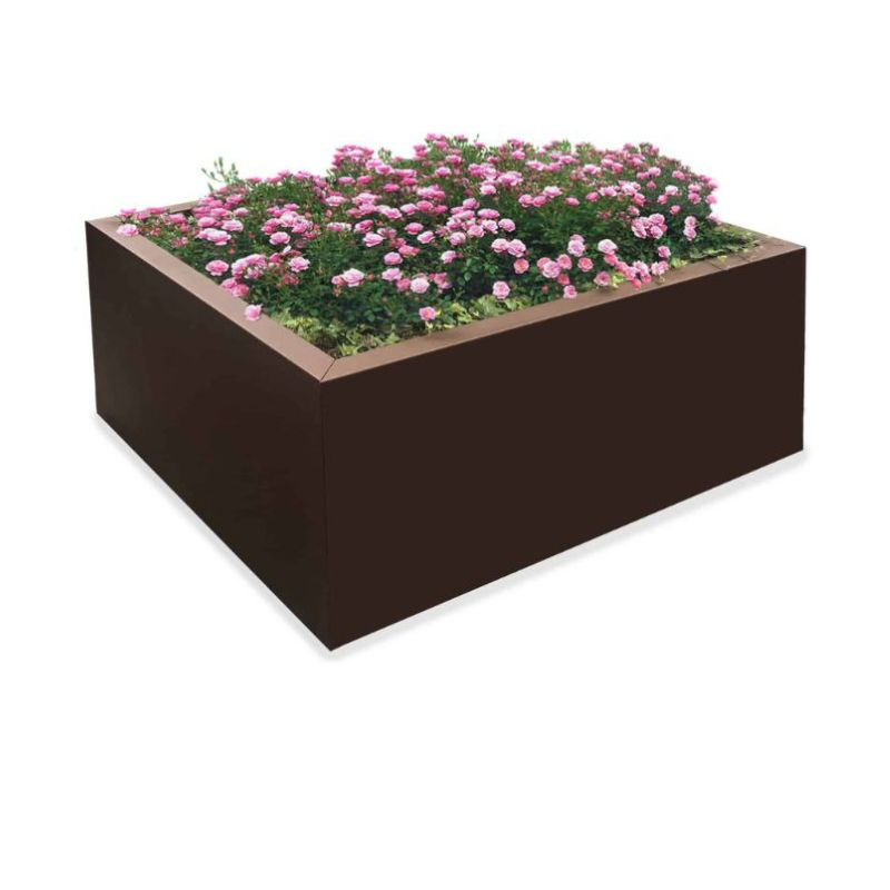 Jardinière urbaine en acier, carrée