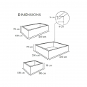 Jardinière de ville, dimensions