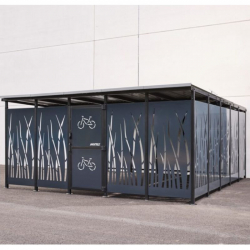 Abri pour deux roues en acier gris