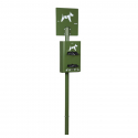 Distributeur de sacs canins + panonceau + poteau, coloris vert olive