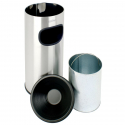 Poubelle cendrier en inox avec bac amovible