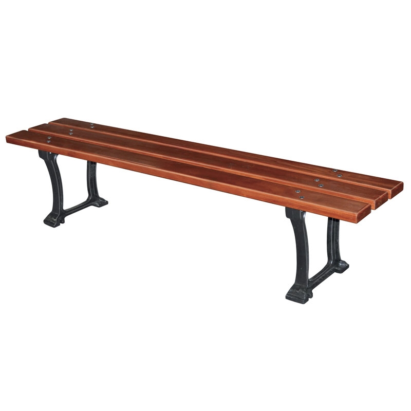 Banquette bois exotique et pieds en fonte Banquette bois exotique et pieds en fonte