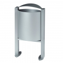 Poubelle acier 40 L coloris métal
