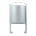 Poubelle de ville de 40 L gris métal
