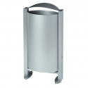 Corbeille de ville 60 L en acier gris métal