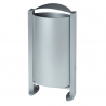 Corbeille de ville 60 L en acier gris métal