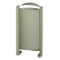 Poubelle urbaine en acier gris ciment - 60 L