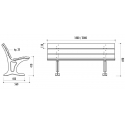 Dimensions du banc public Barcelone