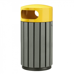 Poubelle publique 40 L plastique recyclé Gris/Jaune