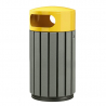 Poubelle publique 40 L plastique recyclé Gris/Jaune