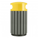 Poubelle urbaine en plastique recyclé Gris/Jaune