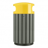Poubelle urbaine en plastique recyclé Gris/Jaune