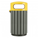 Poubelle de ville de 40 L en plastique recyclé gris et jaune