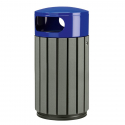 Poubelle de tri urbain 40 L plastique recyclé Gris/bleu