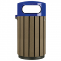 Poubelle de ville 40L marron et bleu