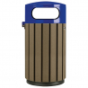 Poubelle de ville 40L marron et bleu