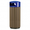 Poubelle extérieure en plastique recyclé, 60 L marron/bleu