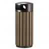 Corbeille de ville recyclé/acier, marron-manganèse, 60 L