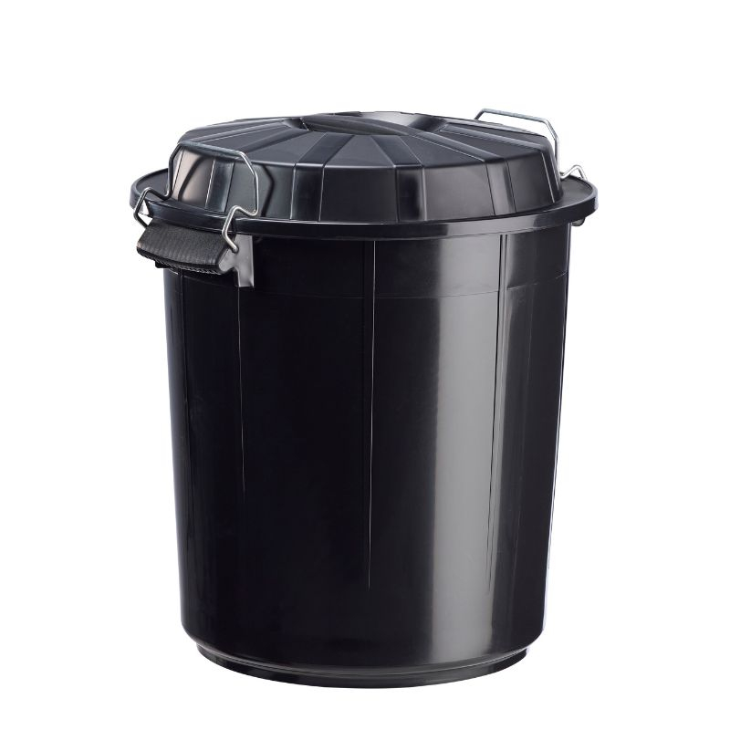 Poubelle de ville en plastique recyclé noir de 50 L Poubelle de ville en plastique recyclé noir de 50 L