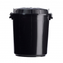 Poubelle de ville en polyéthylène noire de 50 L