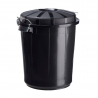 Poubelle publique polyéthylène recyclé noir, 70 L.