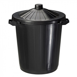 Poubelle en polyéthylène haute densité recyclé noir, de 80L