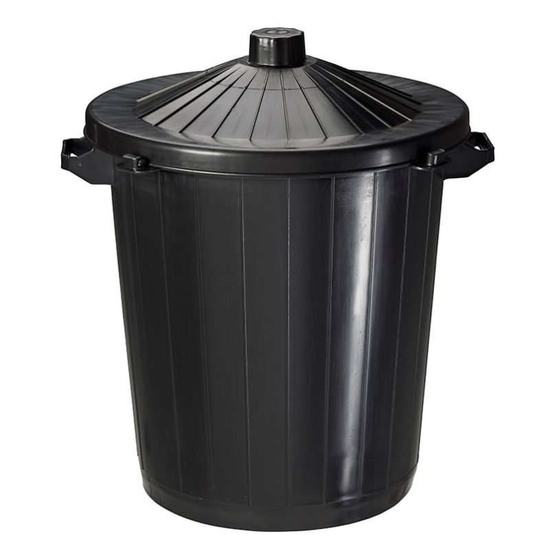 Poubelle en polyéthylène haute densité recyclé noir, de 80L Poubelle en polyéthylène haute densité recyclé noir, de 80L