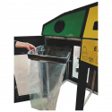 Poubelle de tri urbain 3 flux avec supports sacs amovibles